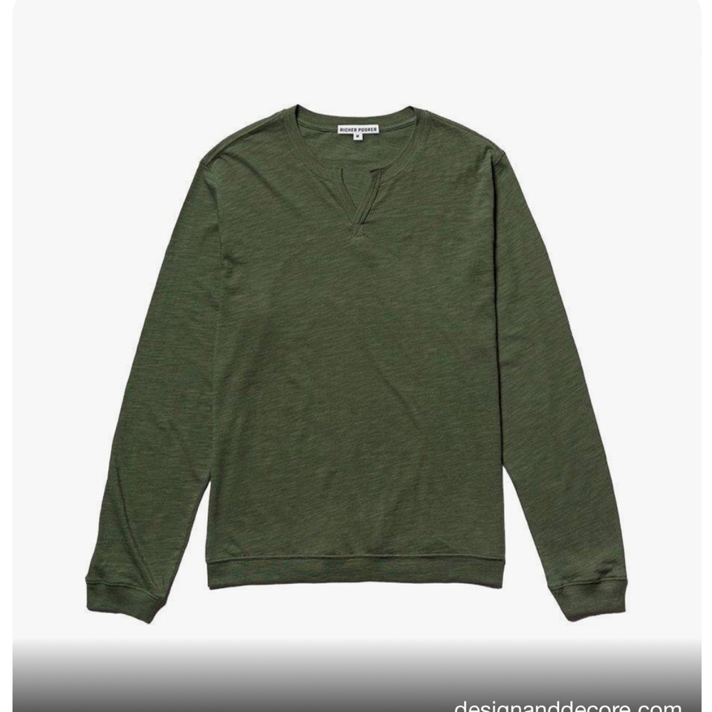 Richer Poorer Modern Henley in Ivy Size Small